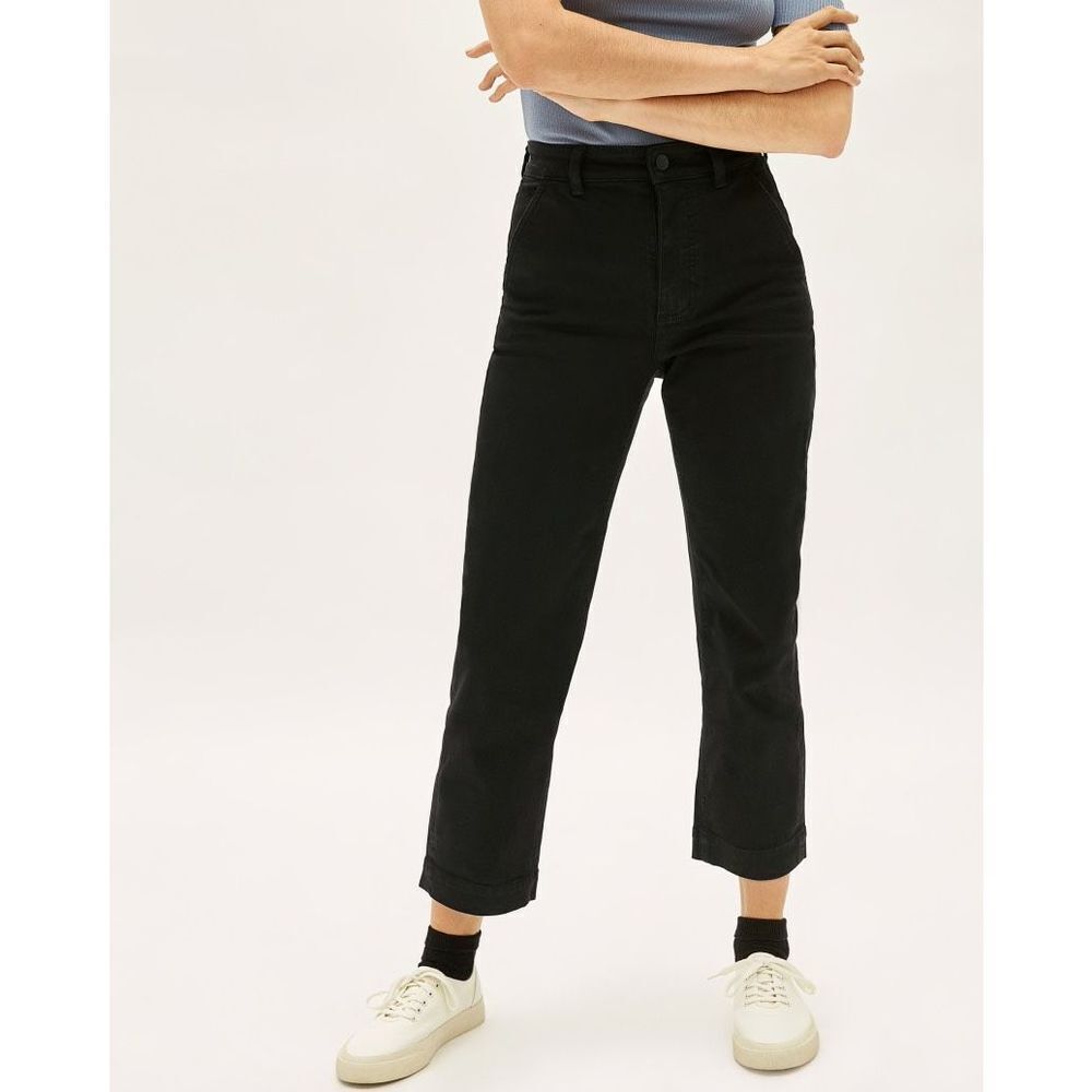 Everlane The Straight-Leg Crop Pants Black Size 6 NWT